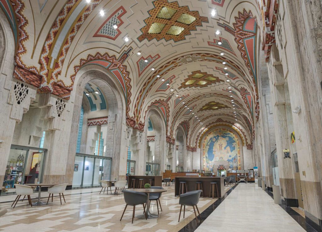 Art Deco interior of the Guardian Building lobby Detroit
